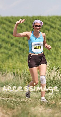 Anne au semi-marathon du vignoble alsacien, juin 2008