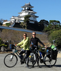 à vélo au Japon, château de Kakegawa, décembre 2013